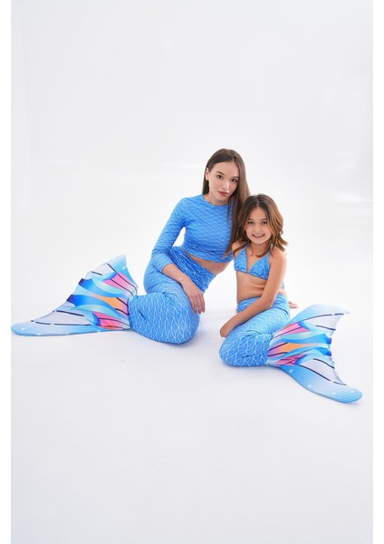 Deniz Kızı Temalı Anne ve Kız Parti Kostümleri, Mavi Renkli, Eğlenceli ve Şık Tasarım fiyatları
