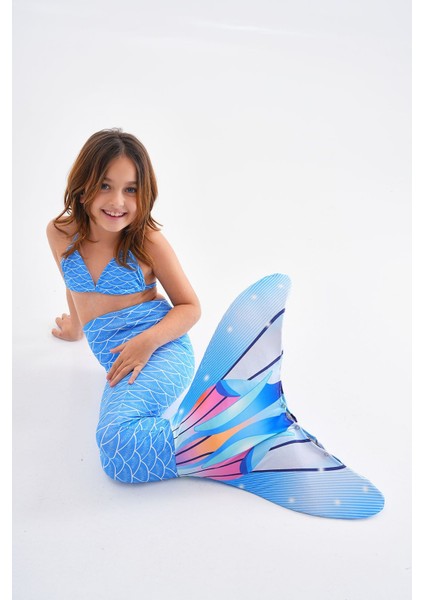 Deniz Kızı Temalı Anne ve Kız Parti Kostümleri, Mavi Renkli, Eğlenceli ve Şık Tasarım