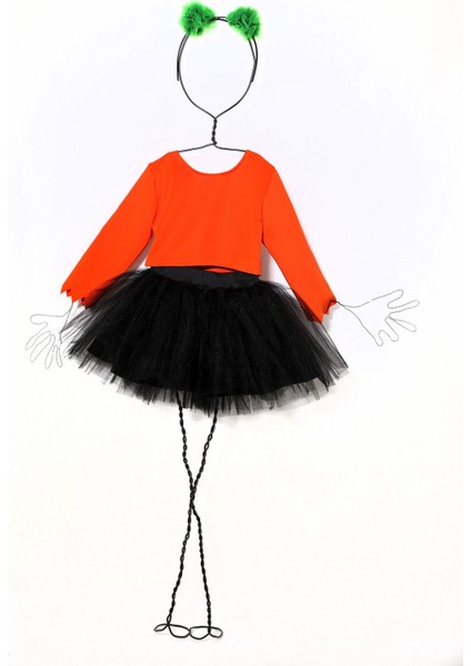 Turuncu Kabak Kostüm Üst ve Etek Seti, Eğlenceli ve Rahat Tasarım modelleri