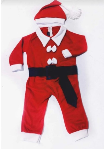 Kırmızı Noel Baba Erkek Bebek Kostümü, Sevimli ve Şık Tasarım.