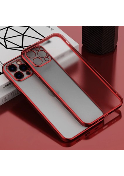 iPhone 11 Pro Max 6.5inç Renkli Kenar Şeffaf Kılıf Kamera Korumalı KILIF-(1903)
