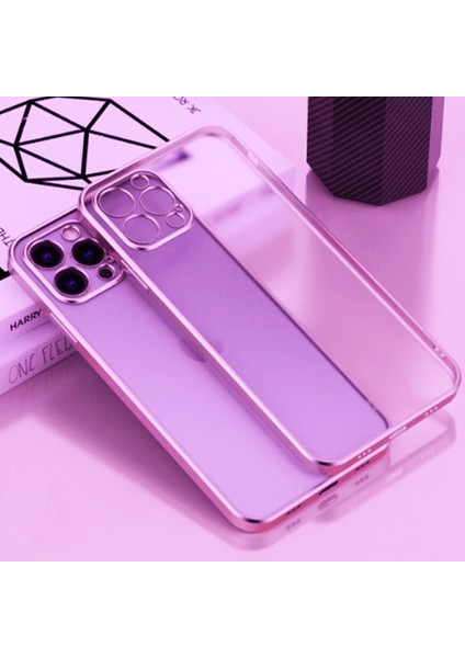 iPhone 11 Pro Max 6.5inç Renkli Kenar Şeffaf Kılıf Kamera Korumalı KILIF-(1903)