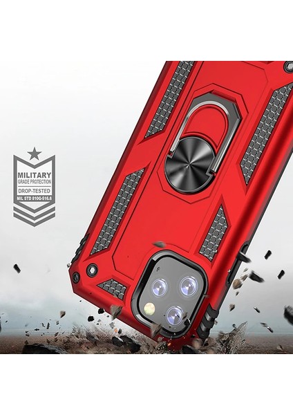 Ally iPhone 11 Pro 5.8 Inch Yüzüklü Kılıf Armor Shockproof Ring KILIF-(1903) fırsatları