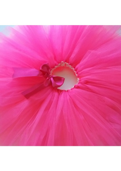 Fosforlu Pembe Tüllü Gösteri Kostüm, Kız Çocuklarına Özel, Şık ve Renkli Tasarım