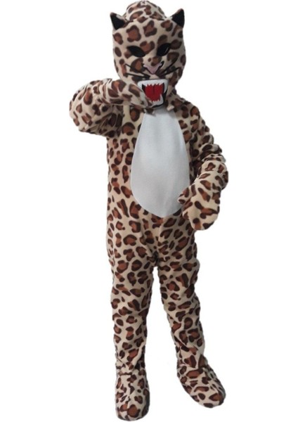 Leopar Desenli Rahat Kostüm, Kahverengi, Şık ve Eğlenceli Giyim Seçeneği