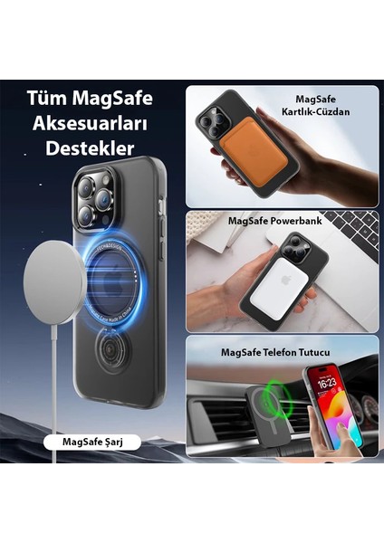 Ally iPhone 15 Pro Max Için Magsafe Uyumlu Standlı Manyetik Silikon KILIF-(1903) fırsatları