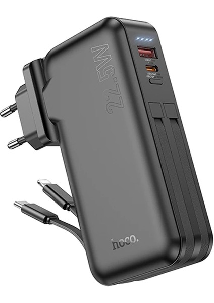 Hoco J126 Usb-A+Type-C Çıkışlı Type-C+Lightning Kablolu 10000MAH Powerbank Şarj ALETI-(1903) fiyatları