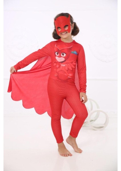 Kız Çocuk Kırmızı Baykuş Kostümü, Rahat ve Eğlenceli Giyim Seçeneği