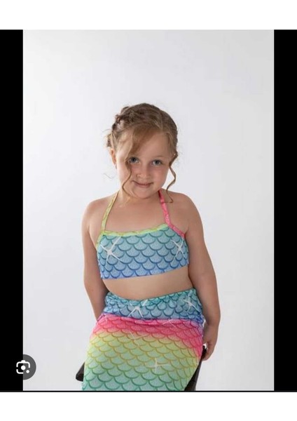 Kız Çocuk Deniz Kızı Mayo Kostüm, Renkli ve Şık Yazlık Kıyafet modelleri