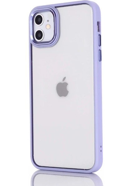 Ally iPhone 12 - 12 Pro 6.1inç Kılıf Parlak Renkli Çerçeveli Ultra Lüx Tpu Silikon KILIF-(1903)