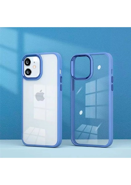 Ally iPhone 12 - 12 Pro 6.1inç Kılıf Parlak Renkli Çerçeveli Ultra Lüx Tpu Silikon KILIF-(1903)