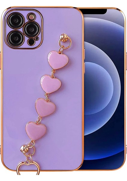 Ally iPhone 13 Pro 6.1inç Kılıf Kalp Bileklik Tutuculu Lüx Silikon Askılı KILIF-(1903) fiyatları
