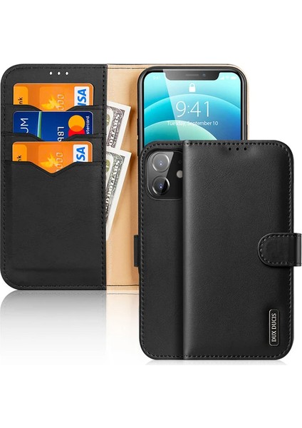 Dux Ducis iPhone 12 - 12 Pro Kılıf Mıknatıslı Cüzdanlı Deri Kılıf Hivo SERIES-(1903)