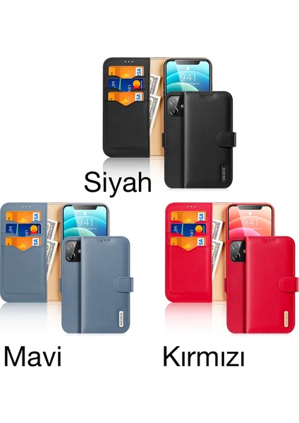 Dux Ducis iPhone 12 - 12 Pro Kılıf Mıknatıslı Cüzdanlı Deri Kılıf Hivo SERIES-(1903) modelleri