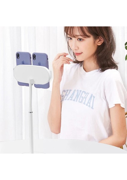 Ally Masa Üstü 2 Telefon Tutucu Stand Youtubercanlı Yayın Selfie Tiktok MAKEUP-(1903) modelleri