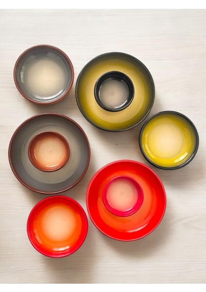 Renkli 9 Parça Set, Kahvaltılık, Sosluk, Mezelik ve Atıştırmalıklar Için Ideal