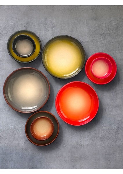 Renkli 9 Parça Set, Kahvaltılık, Sosluk, Mezelik ve Atıştırmalıklar Için Ideal modelleri