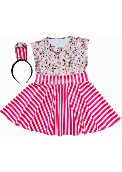 Kız Çocuk Popcorn Kiloş Etekli Kostüm, Renkli ve Eğlenceli Giyim Seçeneği fiyatları