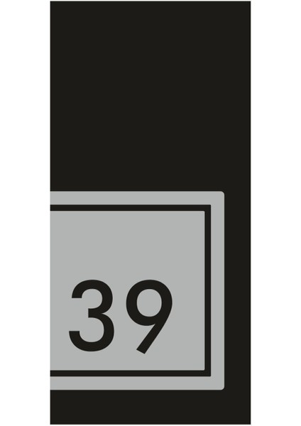 Siyah-Gümüş Aynalı Pleksi Daire Kapı Numarası, Modern Tasarım No:39