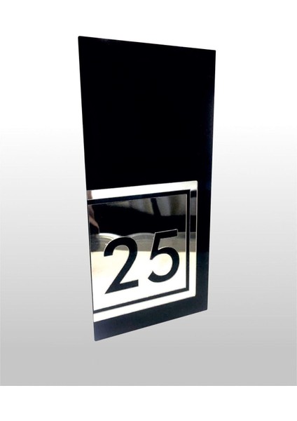 Siyah-Gümüş Aynalı Pleksi Daire Kapı Numarası, Modern Tasarım No:39 modelleri