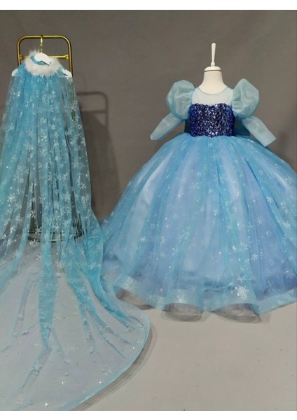 Mavi Elsa Elbise, Pelerinli Kostüm, Çocuk ve Yetişkin Için Neşeli Tasarım indirimleri