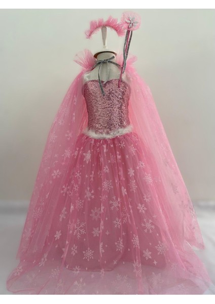 Pembe Askılı Pelerinli Elsa Kostümü, Çocuklar Için Eğlenceli ve Şık Bir Seçim