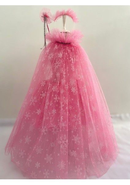 Pembe Askılı Pelerinli Elsa Kostümü, Çocuklar Için Eğlenceli ve Şık Bir Seçim fiyatları