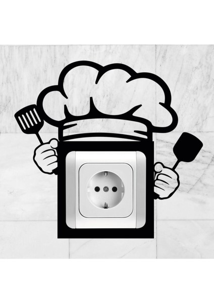 Mutfağa Şıklık Katan Siyah Priz ve Anahtar Çerçevesi Dekoru