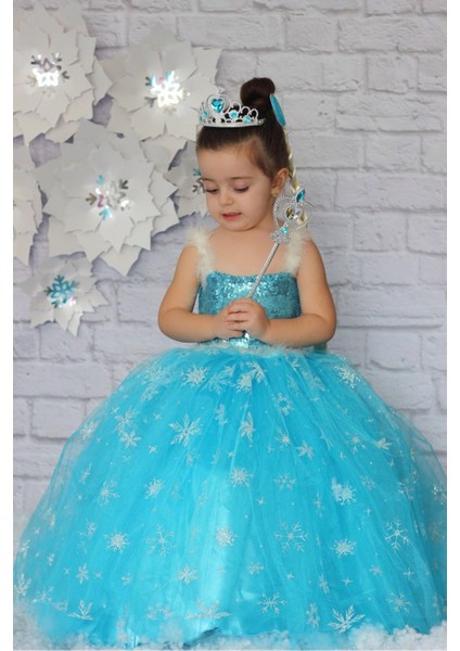 Mavi Elsa Askılı Kostüm, Şık ve Rahat Tasarım, Çocuklar Için Ideal Seçenek