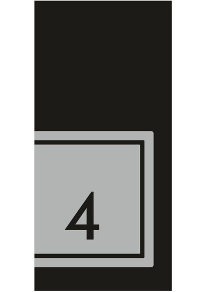 Siyah ve Gümüş Aynalı Pleksi Daire Kapı Numarası, Modern ve Şık Tasarım