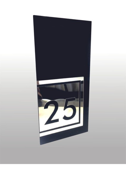 Siyah ve Gümüş Aynalı Pleksi Daire Kapı Numarası, Modern ve Şık Tasarım fiyatları