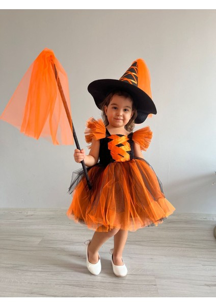 Turuncu Cadı Kostümü, Eğlenceli ve Şık, Çocuk ve Yetişkin Için Uygun fiyatları