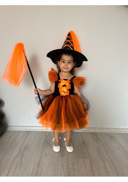 Turuncu Cadı Kostümü, Eğlenceli ve Şık, Çocuk ve Yetişkin Için Uygun modelleri