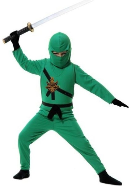 Yeşil Erkek Çocuk Ninja Kostümü, Eğlenceli ve Rahat Giyim Seçeneği