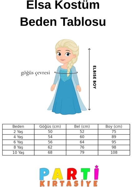 Kız Çocuk Mavi Elsa Elbise, Taç, Asa ve Eldiven Hediyeli, Sevimli ve Şık Tasarım. fırsatları