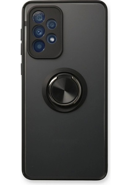 Samsung Galaxy A13 4g Kılıf Montreal Yüzüklü Silikon Kapak - Siyah