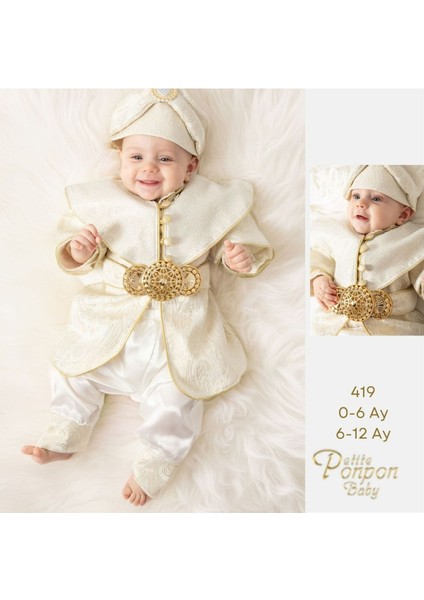 Ekru, 6 Parçadan Oluşan Şık ve Zarif Bebek Sünnet Takımı modelleri