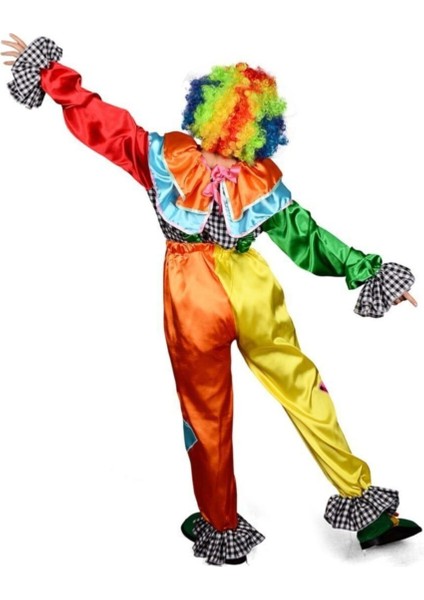 Renkli Askılı Alt Üst Palyaço Kostüm Çocuklar Için Eğlenceli ve Renkli Tasarım fiyatları
