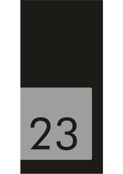 Şık Siyah Daire Kapı Numarası, Aynalı Silver No:23, Modern ve Elegant Tasarım