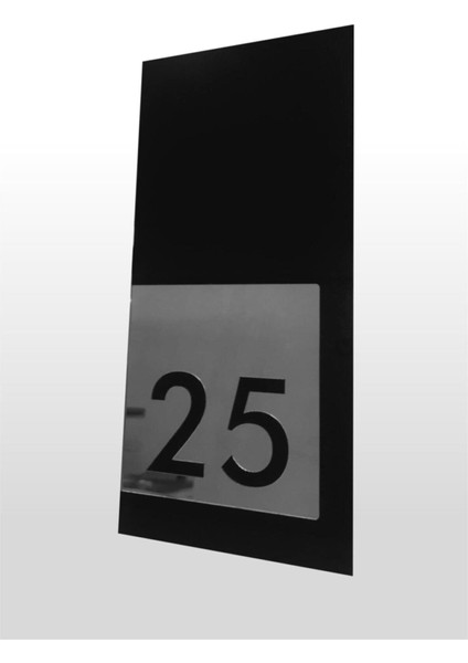 Şık Siyah Daire Kapı Numarası, Aynalı Silver No:23, Modern ve Elegant Tasarım fiyatları
