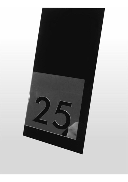 Şık Siyah Daire Kapı Numarası, Aynalı Silver No:23, Modern ve Elegant Tasarım modelleri