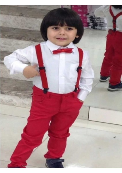 Erkek Çocuk Uzun Kollu Keten Gömlek ve Pantolon, Özel Günler Için Şık Kıyafet