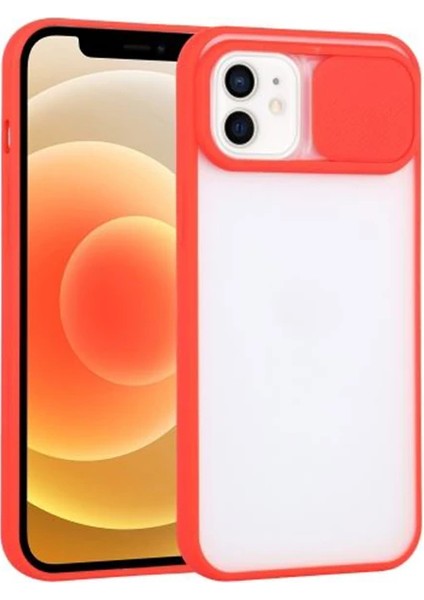 Ally iPhone 12 6.1 Kamera Lens Korumalı Sürgülü Tpu Şeffaf KILIF-(1903)