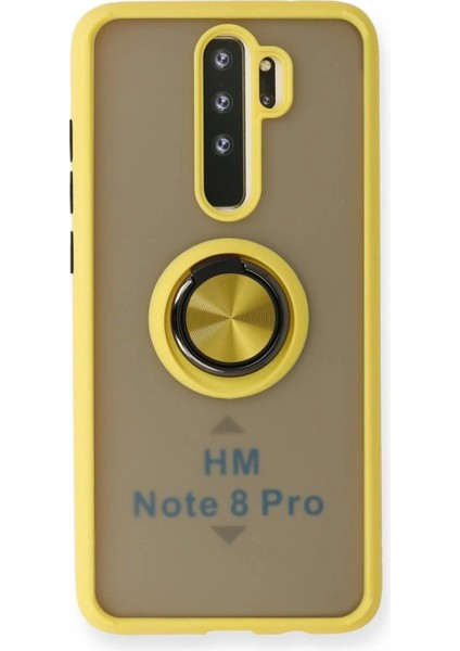 Xiaomi Redmi Note 8 Pro Kılıf Montreal Yüzüklü Silikon Kapak - Sarı