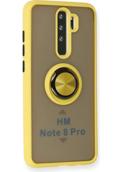 Xiaomi Redmi Note 8 Pro Kılıf Montreal Yüzüklü Silikon Kapak - Sarı fiyatları