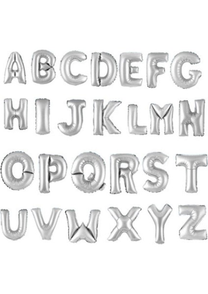 Turuncu J Harfi Gümüş Balon 100 cm Söz Nişan Düğün Parti Süsleme