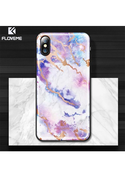 Floveme Iphone x Xs Mermer Desenli Premium Silikon KILIF-(1903) indirimleri