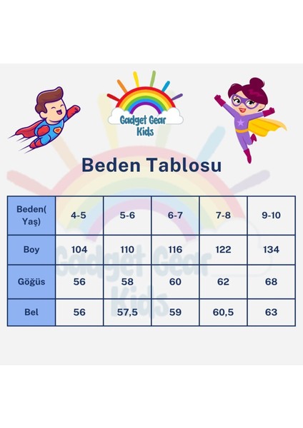 Renkli Çocuk Süper Kahraman Tam Takım Kostüm modelleri