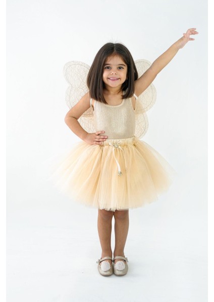 Çocuklar Için Renkli Kelebek Kanatlı Tütü Etek Seti 5-8 Yaş modelleri