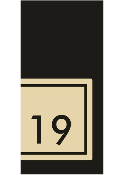 Siyah ve Gold Aynalı Pleksi Daire Kapı Numarası No:19, Şık ve Modern Tasarım